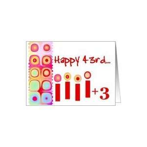  Forty three Years Old Birthday with Colorful Candles Card 