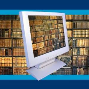  Book Shelves on Computer Screen Symbolizing E Book 