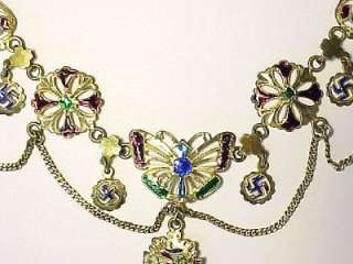 Vintage Hindu Necklace w/ Enameled Accents 17  