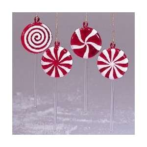   12 Peppermint Twist Swirl Lollipop Christmas Ornaments