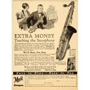  1925 Ad Saxophone Teacher Buescher Band Instrument 