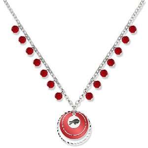  Buffalo Bills Game Day Necklace W/ Red Glass Bead 