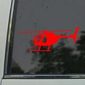  MD 500D Hughes Helicopter Red Decal Truck Window Red 