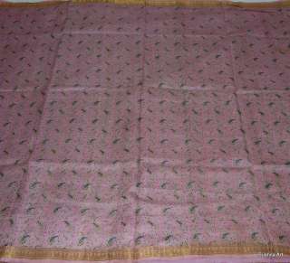 Light Baby Pink 100% Real Pure Silk Indian Antique Vintage 5+ Yards 