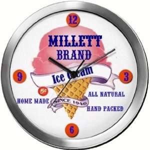 MILLETT 14 Inch Ice Cream Metal Clock Quartz Movement  