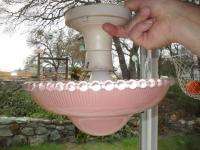   1940s PINK rose Ceiling light Shade Fixture 3 chain Chandelier  