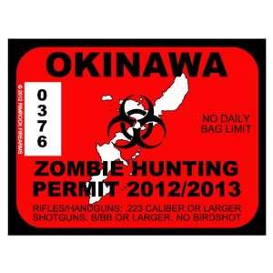   OKINAWA Zombie Hunting Permit 2012 (Bumper Sticker) 