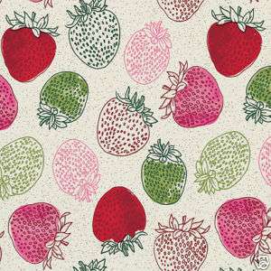 Canvas Upholstery Curtain Vintage fabric Strawberry Red  
