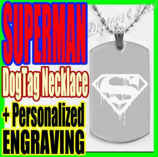 Superman ★ Bloody Super Man ★Custom Dog Tag Necklace★  