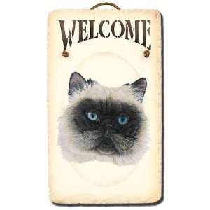 KimsCrafts Welcome Cat Collection Handmade in Maine Stenciled 7x12 