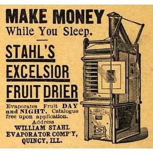  1893 Ad Stahls Excelsior Fruit Dryer Money Maker 