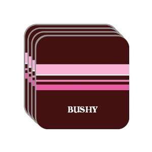 Personal Name Gift   BUSHY Set of 4 Mini Mousepad Coasters (pink 