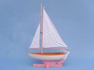 Pink Sunset Sailer 17 Ship Model Nautical Decor  