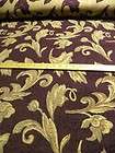 Yards Purple Green Tan Floral Brocade Upholstery Home