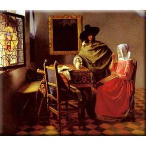   Of Wine 30x26 Streched Canvas Art by Vermeer, Johannes