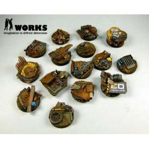  Round Bases Clanker Heap Bases 25mm Set 2 (5) Toys 