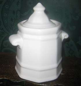   Heritage (White) Ironstone Sugar Bowl with Lid About 5.5 Tall  