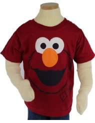   Street Elmo Big Face Toddler Boys Tee Shirt Top, Red Size 2T 4T