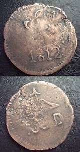 Mex.8 Reales Sud Oaxaca Copper Coin 1812 Circulated  