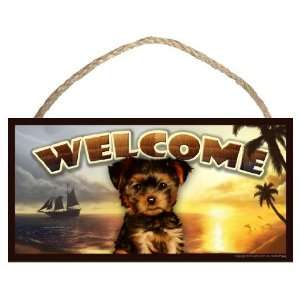  Yorkie Puppy Summer Season Welcome Dog Sign / Plaque 