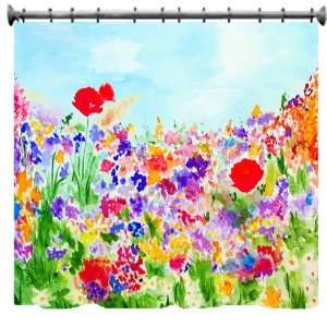  Summer Flowers in Garden Shower Curtain   69 X 70