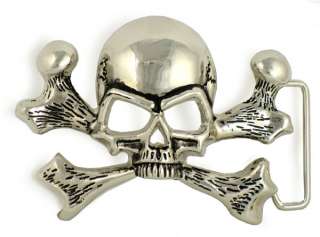 Skull and Cross Bone Pirate Belt Buckle  