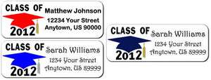   Graduation Class of 2012 Cap Personalized Return Address Labels Style