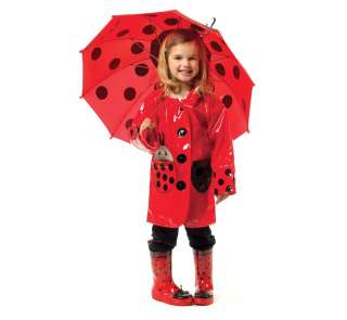 Kidorable Lady Bug Rain Gear Girls Pick Your Size  