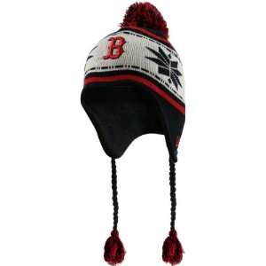 Boston Red Sox Youth Jr. Striped Snowflake Knit Hat  