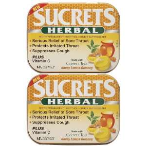 Sucrets Herbal Throat Drops Honey Lemon Ginseng 18 ct.