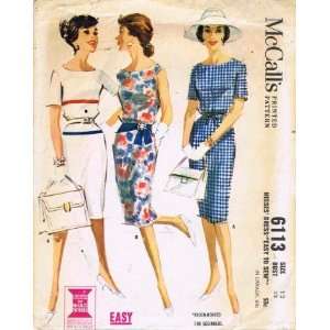  McCalls 6113 Vintage Sewing Pattern Misses Dress Size 12 