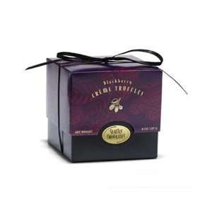 Seattle Chocolate Blackberry Crème Truffles 8 Oz Maroon Gift Box 