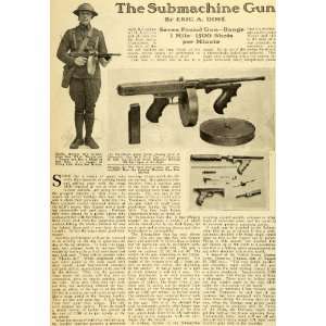  1920 Article Submachine Gun Eric Dime Weapon Soldier 
