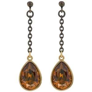  Candied Leaves Long Earrings, copper/bronze plated 