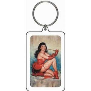 Bettie Page Dont Tread on Me key chain