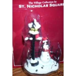   St Nicholas Square Snowman By Streetlight/Street Lamp 