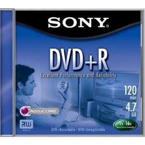  SONY Disc, DVD+R, 4.7GB, Jewel Case, 16X Electronics