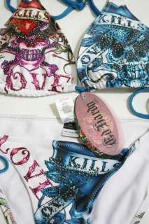 New Ed Hardy Womens Bikini Swimsuit Love Kills Slowly  