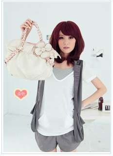   Fashion Casual Floral Weave Chain Handbag Faux Leather Bag Purse C93
