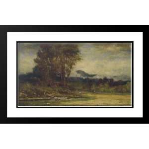  40x26 Framed and Double Matted Landscape with Pond