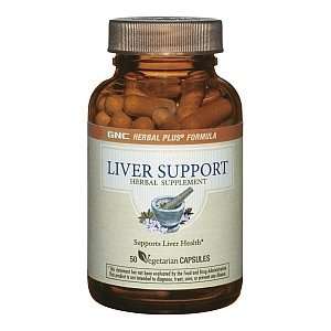 GNC Herbal Plus Liver Support, Vegetarian Capsules, 50 ea 