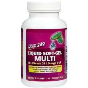  Liquid Soft Gel MULTI plus Vitamin D3 & Omega Oil, 60 Liquid Soft 