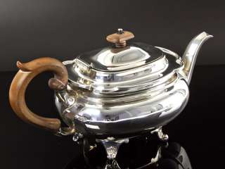 very fine quality, heavy Sterling Silver Art Deco style tea set in 