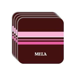 Personal Name Gift   MELA Set of 4 Mini Mousepad Coasters (pink 
