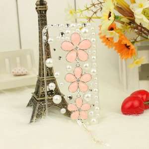   iPhone 4/4S Pink Cherry Blossom and Chain Fringe   Clear Cell Phones