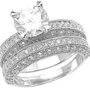 33CT BRILLIANT ENGAGEMENT / WEDDING RING SET SZ 5   9  