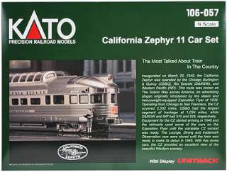 Kato N Scale California Zephyr 11 Car Set w/Display Unitrack    Name 