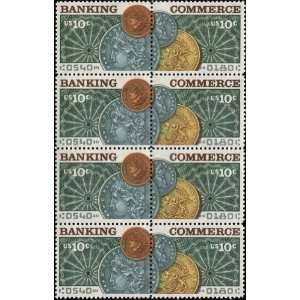 BANKING & COMMERCE ~BANKS ~ MONEY #1578 Block of 8 x 10¢ US Postage 