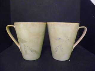 Pier 1 ANTIQUED Tall Latte Coffee Cup Mugs Set Lot 5  