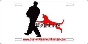 Custom Canine Unlimited Mali.Guard License Plate  
